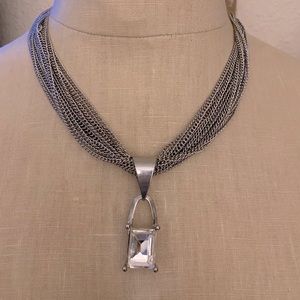 Heavy silver statement necklace